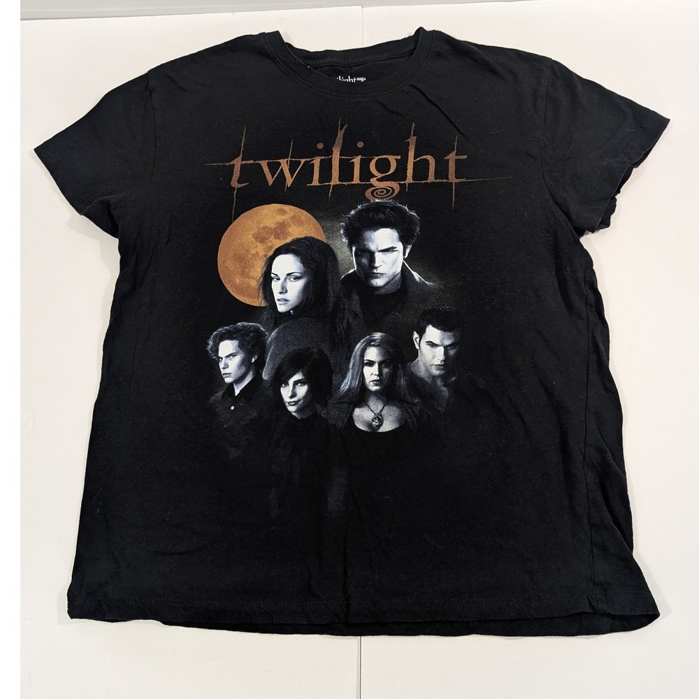 The Twilight Saga Graphic T-Shirt Black Cotton Movie Promo Tee Women Size M